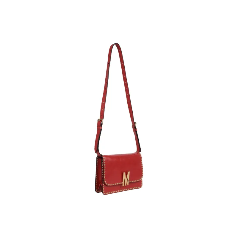 MOSCHINO Leather Shoulder Bag Crossbody Bag Women's Red-2
