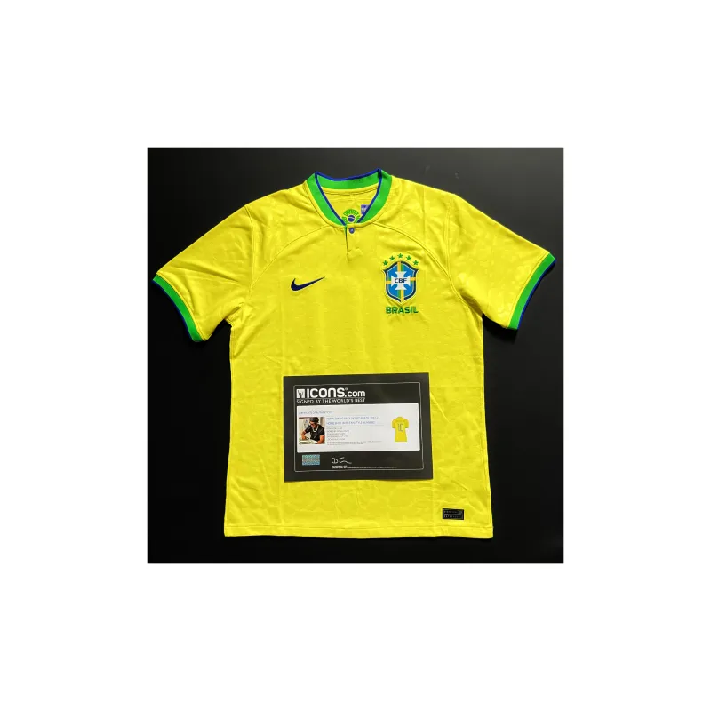 ICONS.com Xiao Luo Brazil 22-23 Jersey Includes Certification Certificate Not Framed Ronaldinho Football Jerseys-4