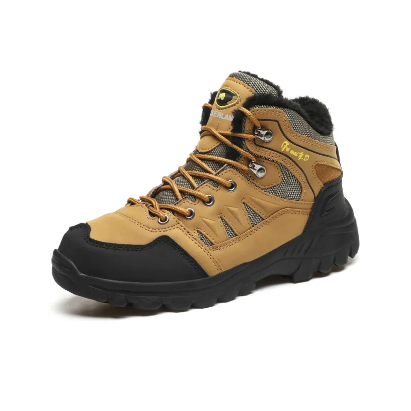 GESENLANG Cushioning Lightweight Warm Mid Top Outdoor Shoes Men's Brown-1