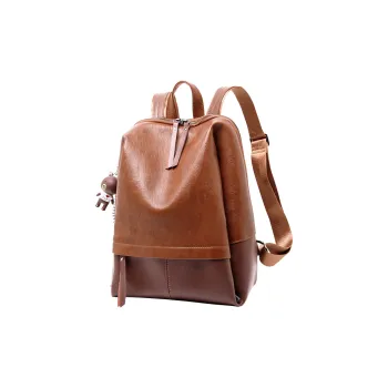 Boniu Leather Backpack Small Size Women's Brown