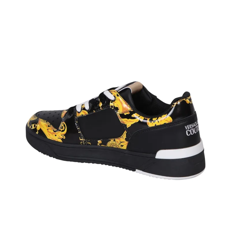 VERSACE JEANS Low Top Skateboard Shoes Men's Black-3