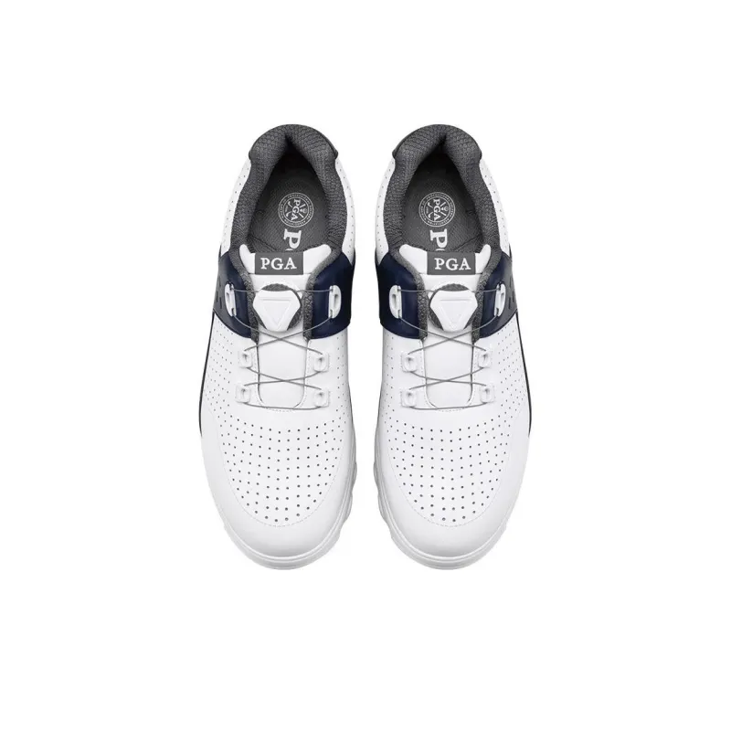 PGA Cushioning, Wear Resistant Low Top Golf Shoes Men's White Blue-2