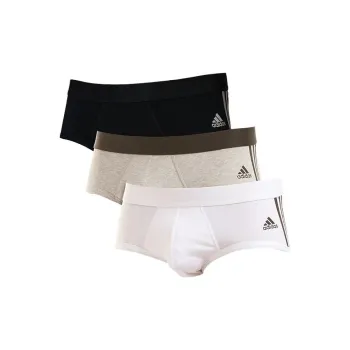 Adidas Stretch Comfortable Skin Friendly Breathable Men's 3 Pack Black/Gray/White