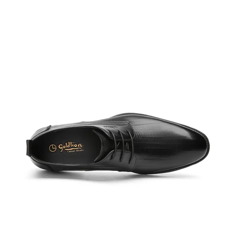 GOLDLION Dress Shoes Men Low Top Black/Brown-2