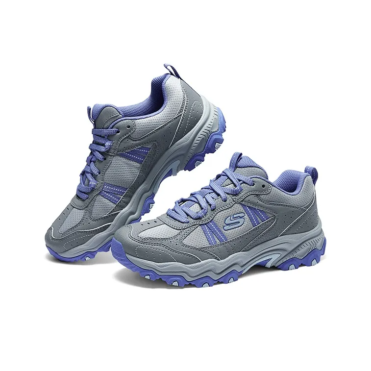 Skechers Stamina Cushioning Wear Resistant Low Top Outdoor Shoes Women's Gray Purple-3