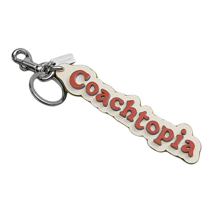 Coachtopia Leather Bag Accessory Unisex Orange & White-0