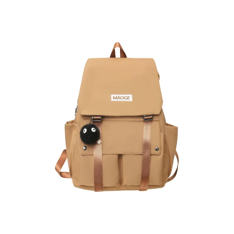 Parker Bear Canvas Backpack Unisex Khaki/Black/Burgundy/White-0
