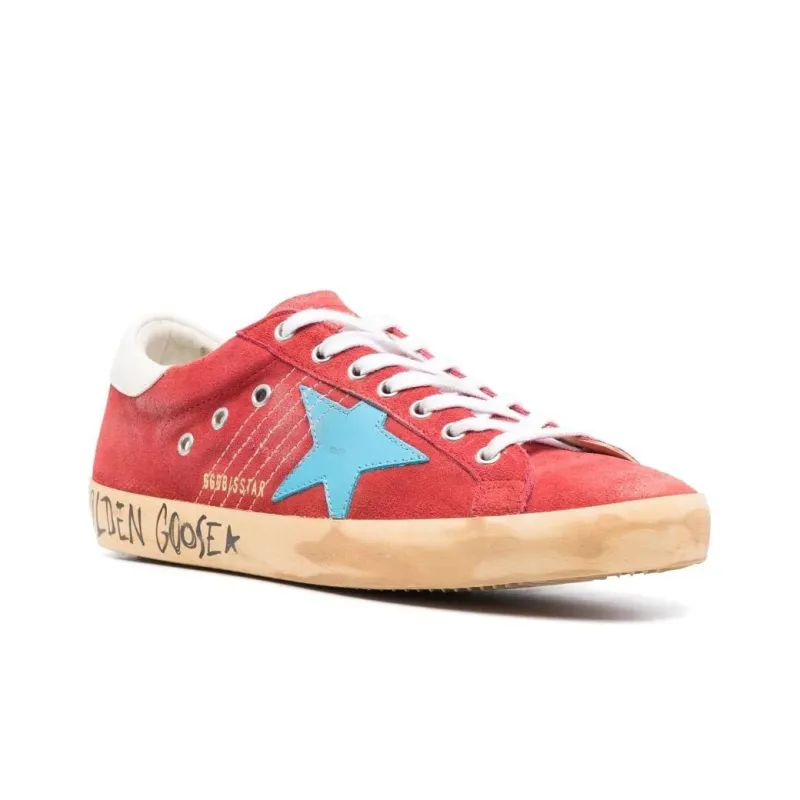 Golden Goose Super-Star Low-Top Skateboard Shoes Men's Red Vintage Version-1