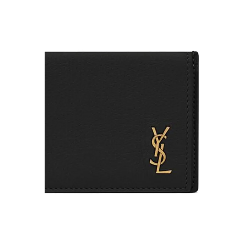 SAINT LAURENT Monogram Grain Leather Card Holder Card Holder Women's Black-4