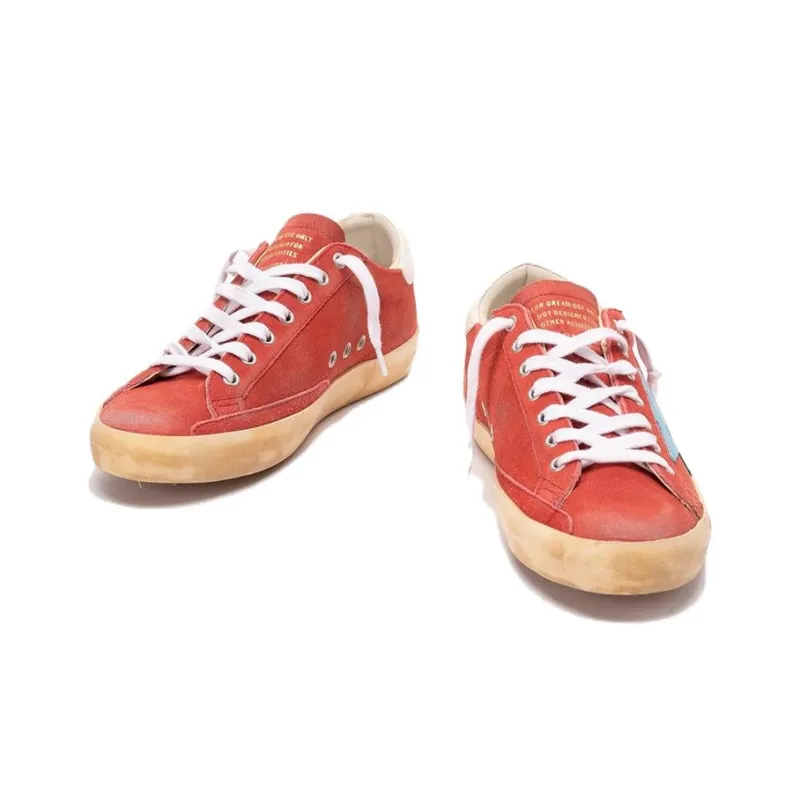 Golden Goose Super-Star Low-Top Skateboard Shoes Men's Red Vintage Version-3