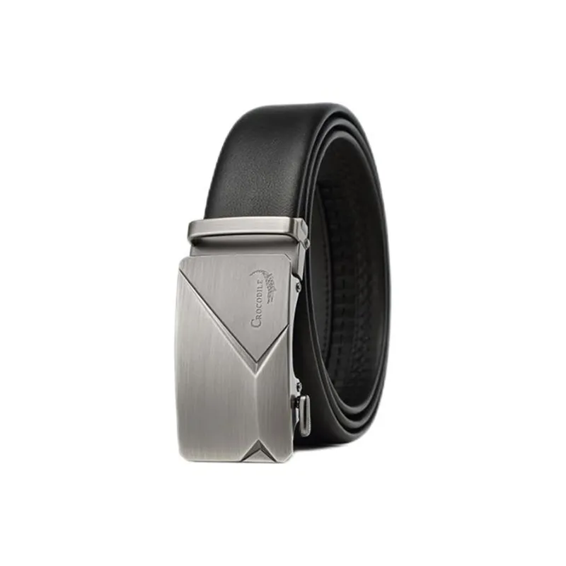 Crocodile Box Automatic Buckle Top Grain Cow Leather Genuine Leather Belt Men's 3.5CM-0