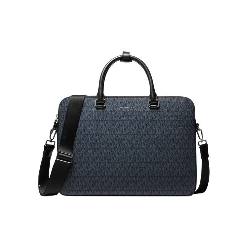MICHAEL KORS MK Cooper Artificial Leather One Shoulder Handbag Briefcase Large Size Men's Marine Blue-1
