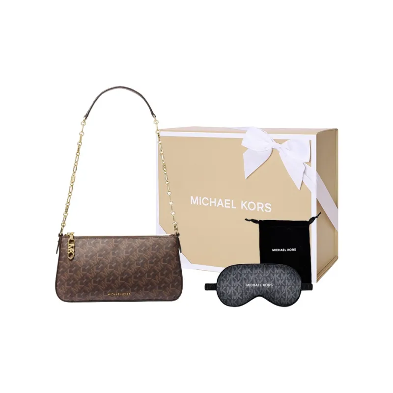 MICHAEL KORS Artificial Leather Baguette Bag Handbag, Shoulder Bag Medium Size Women's Dark Brown-6