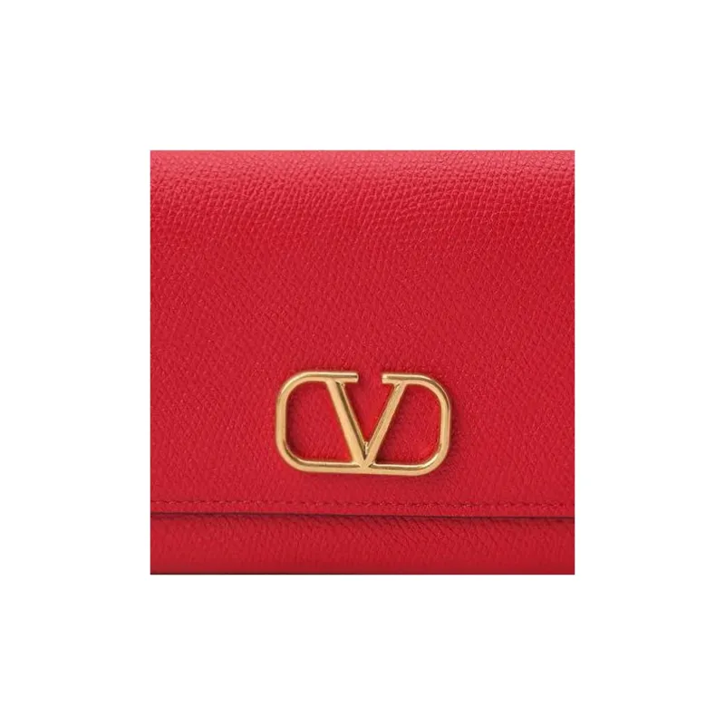 Valentino Leather Wallet Women's Red-3
