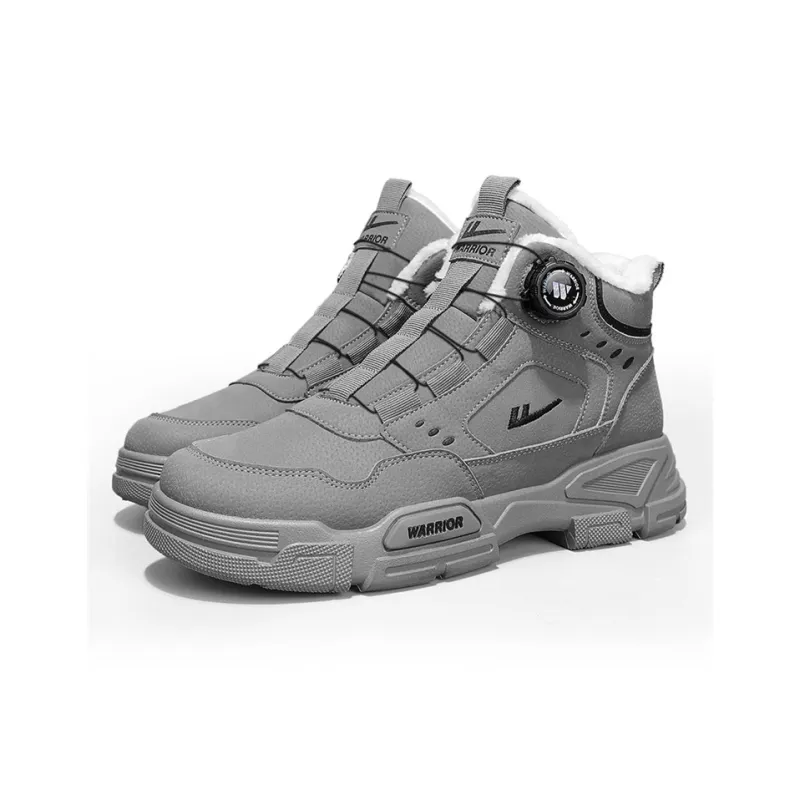 Warrior Short Mid Calf Martin Boot Unisex Gray-2