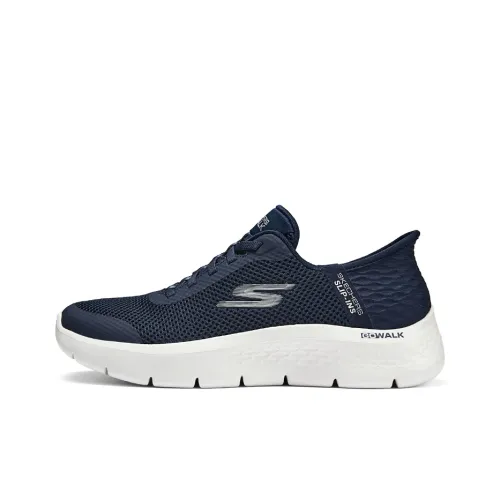 Skechers Go Walk Fle Cushioning Wear Resistant Mid Top Running Shoes Women's Blue White