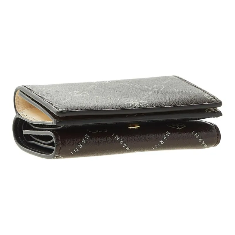 MARNI Cow Leather Wallet Unisex Brown-4