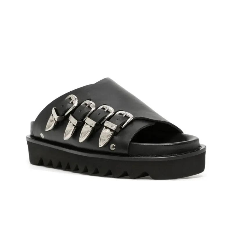 Toga Buckle-detail Leather Sandals-1