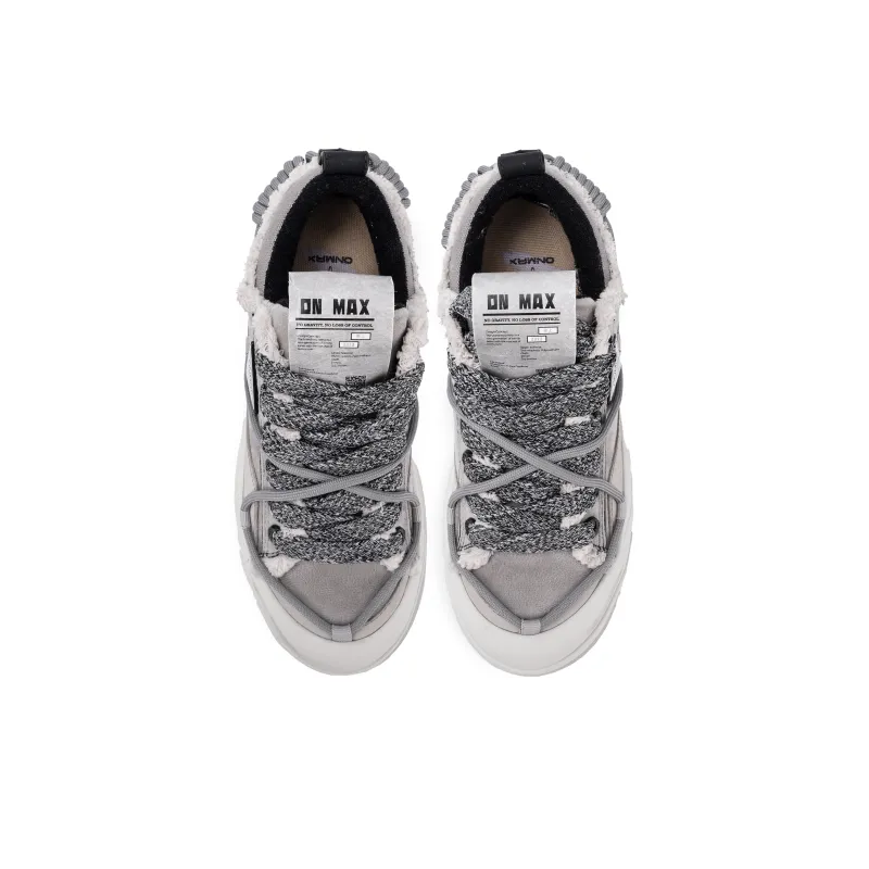 ON MAX Paper Airplane Series Skateboard Shoes Unisex Low Top Gray-3