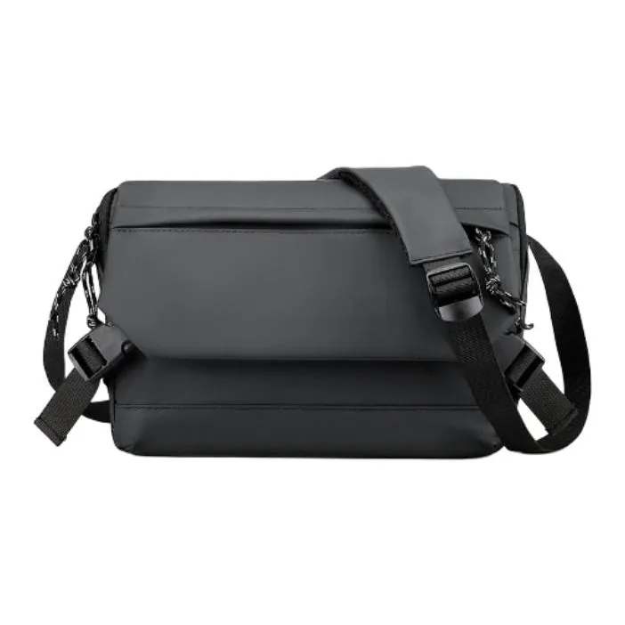 MUYKUY Membrana Dermalis Nylon Fabric Urban Techwear Bag, Messenger Bag, Shoulder Bag, Crossbody Bag Unisex Black/Gray-4