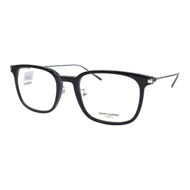 SAINT LAURENT Plate Frame Irregular Shape Eyeglass Frames Unisex Black-0