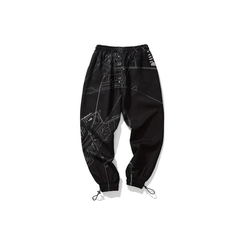SANSYAS Casual Pants Unisex Black-1