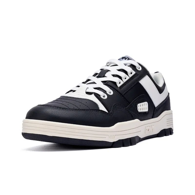 PONY M100 Cushioned Slip Resistant Low Top Skateboard Shoes Unisex Black White-1