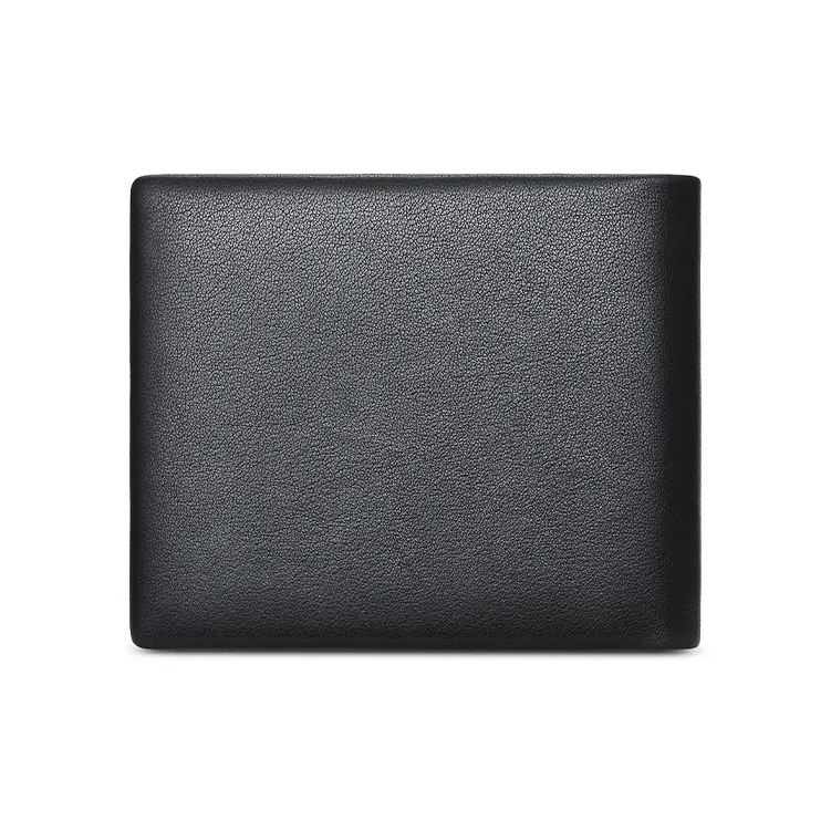 AUGTARLION Cow Leather Card Holder Wallet Money Clip Men's Black-7