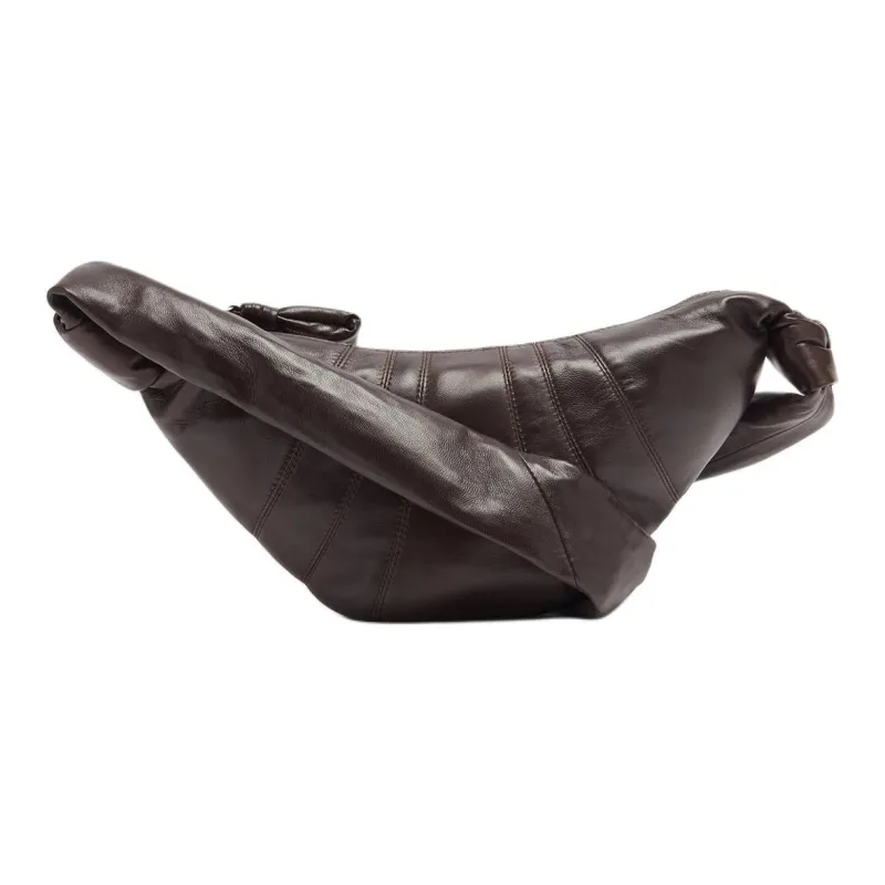 Lemaire Croissant Series Lambskin Croissant Bag Crossbody Bag Shoulder Bag Unisex Mountain Walnut Brown-0