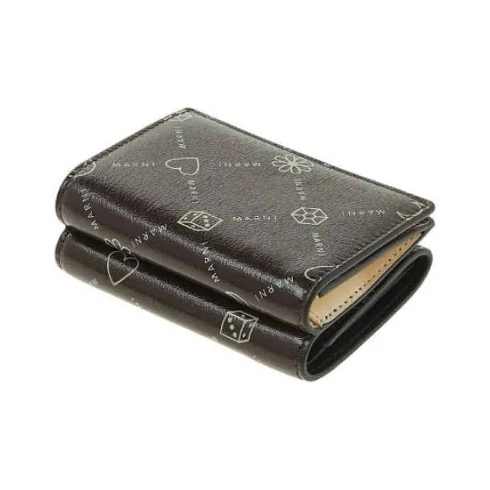 MARNI Cow Leather Wallet Unisex Brown-3