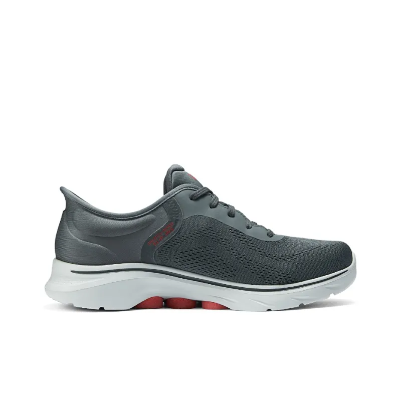 Skechers GO WALK 7 Cushioning, Wear Resistant Low Top Running Shoes Men's Gray Red-1