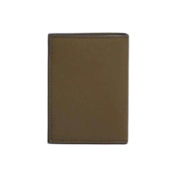 MARNI Saffiano Leather Wallet Men's Night Blue With Gray And Olive Accents-2