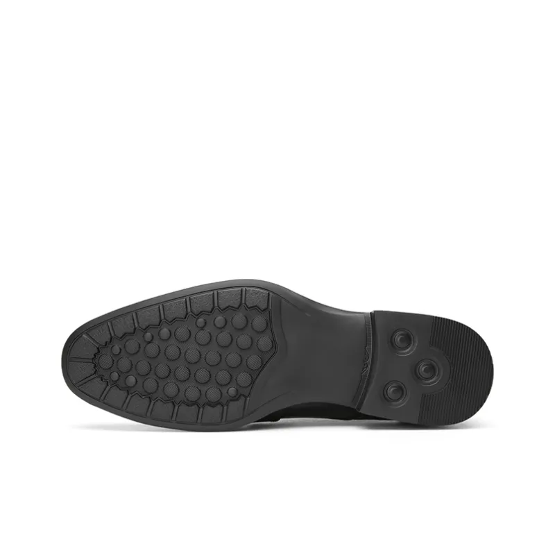 GOLDLION Dress Shoes Men Low Top Black/Brown-4