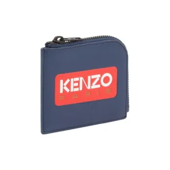 KENZO Cow Leather Wallet Men's Midnight Blue