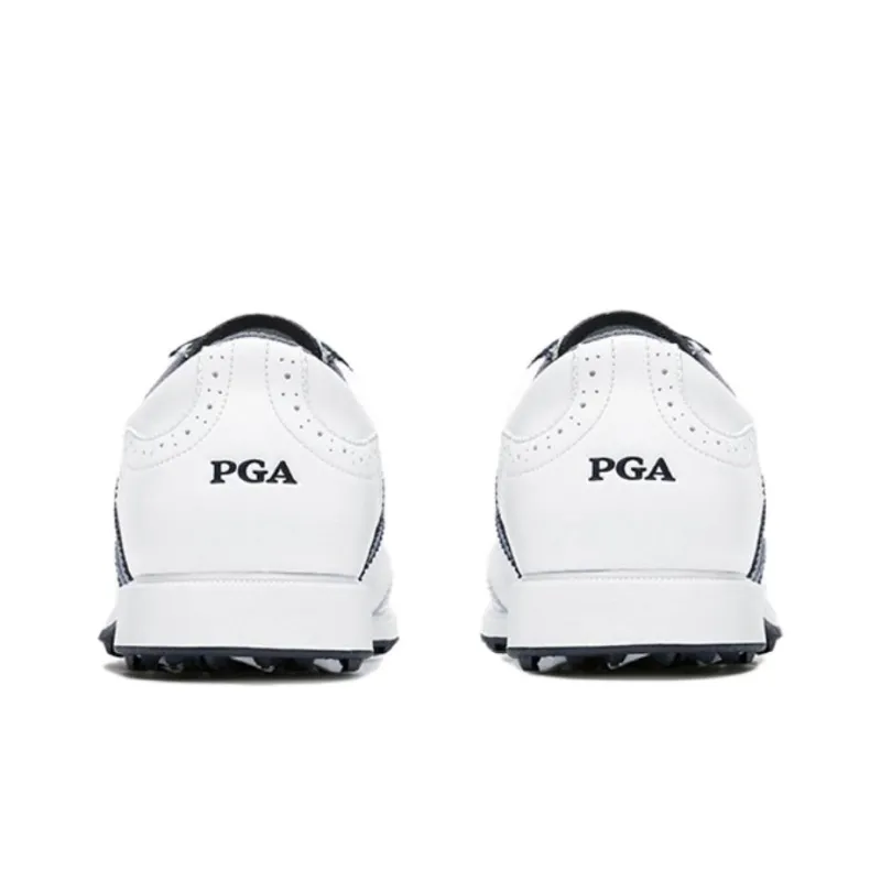 PGA Anti-Slip Wear-Resistant Low-Top Golf Shoes Men's White Blue-3