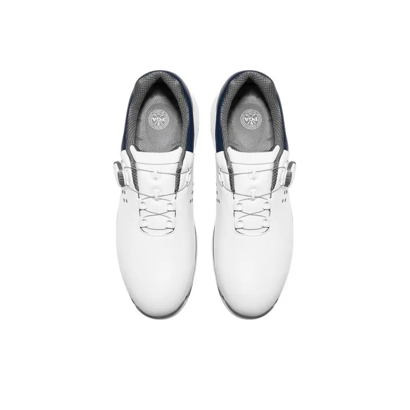 PGA Cushioning, Wear Resistant Low Top Golf Shoes Men's White Cyan-2