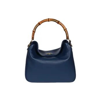 GUCCI Diana Leather Portable Crossbody Bag Shoulder Bag Medium Size Women's Dark Blue