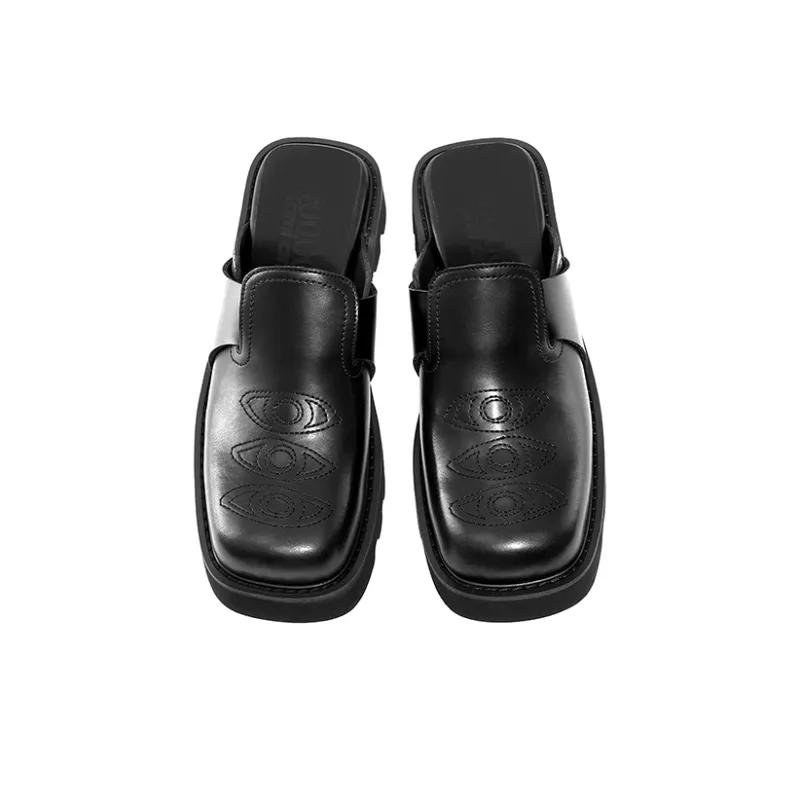 Kami Anger Wrap toe Slippers 4cm Unisex Black-2