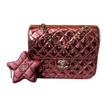 CHANEL Calfskin Coin Purse Backpack Women's Neon Pink