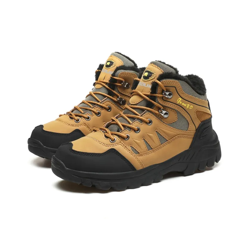 GESENLANG Cushioning Lightweight Warm Mid Top Outdoor Shoes Men's Brown-2