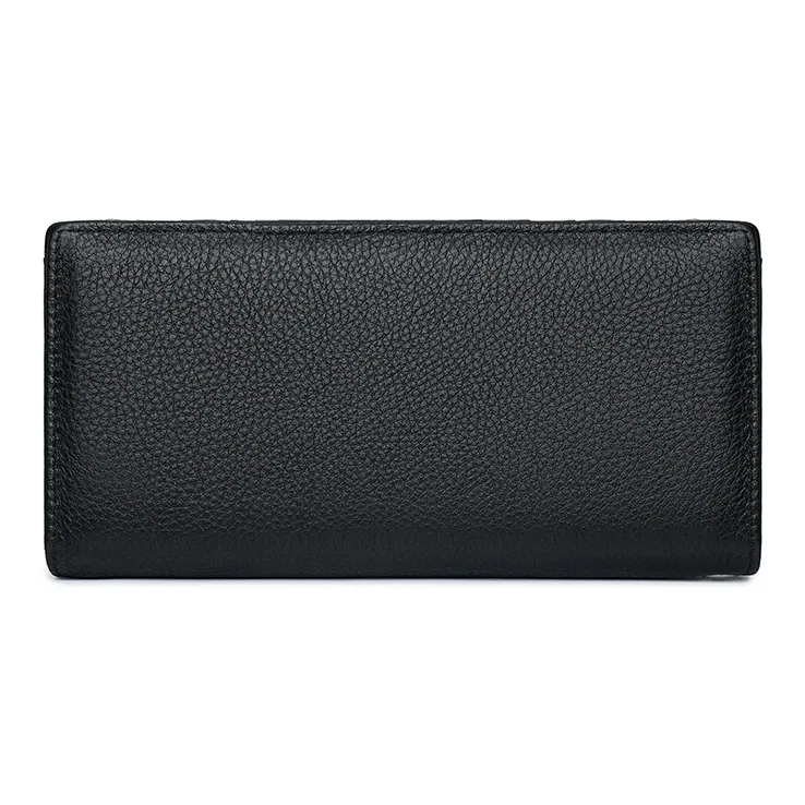AUGTARLION Cow Leather 50% Off Clutch Wallet Large Size Men's Black-3