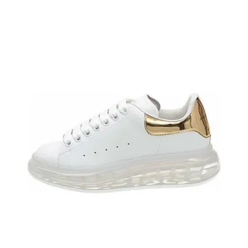 Alexander McQueen Low Top Stylish Skateboarding Shoes Women's White Gold Tail