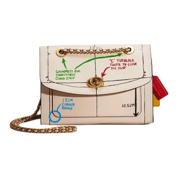 COACH Calfskin Envelope Bag Shoulder Bag Crossbody Bag Medium Size Women's Cream White