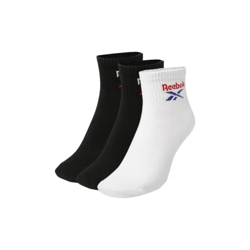Reebok Ankle Socks Men's 3 Pack Black+Black+White