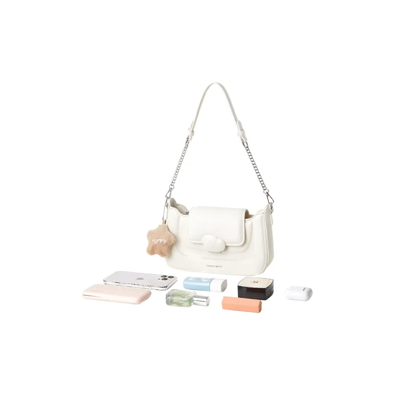 Miffy Pu Small Square Bag, Underarm Portable Crossbody Bag, Shoulder Bag Women's Ecru-5