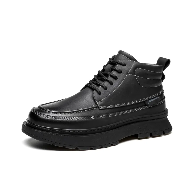 CHINT Casual Shoes Men High Top Black-1