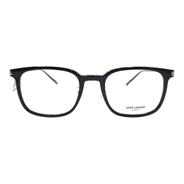 SAINT LAURENT Plate Frame Irregular Shape Eyeglass Frames Unisex Black-1