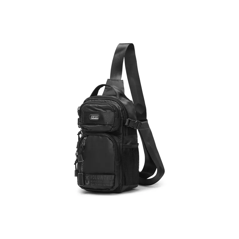 Volunteer Canvas Oxford Sling Bag Shoulder Bag Crossbody Bag Regular Men's Black/Green-0