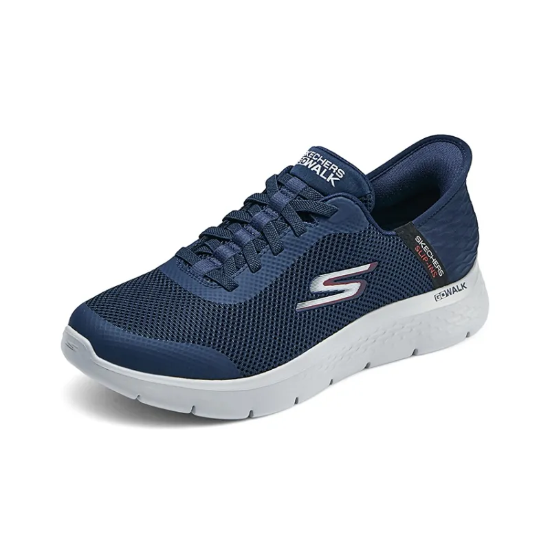 Skechers Go Walk Fle Cushioning Wear Resistant Low Top Running Shoes Men's Blue-2