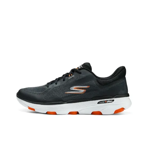Skechers Cushioning Wear Resistant Low Top Casual Running Shoes Men's Gray Orange